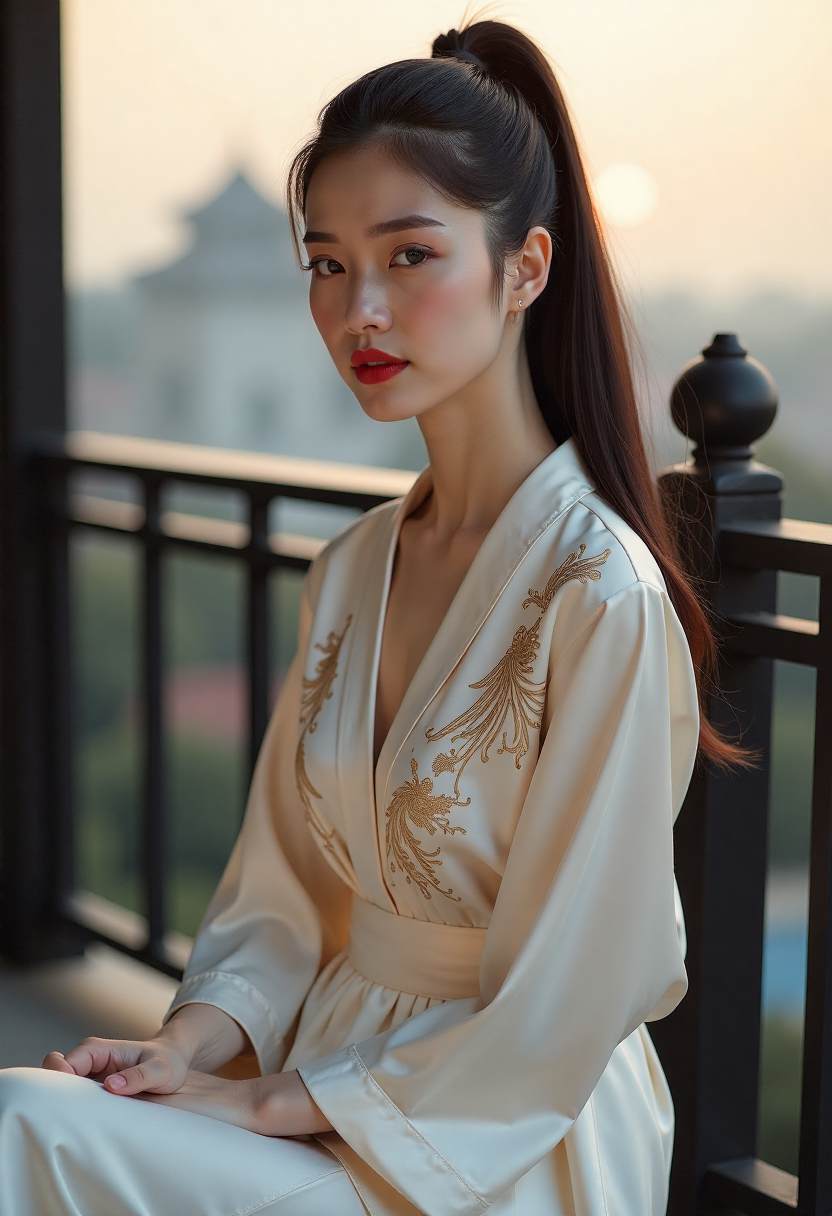 古装短剧中的新娘与红色喜堂布景